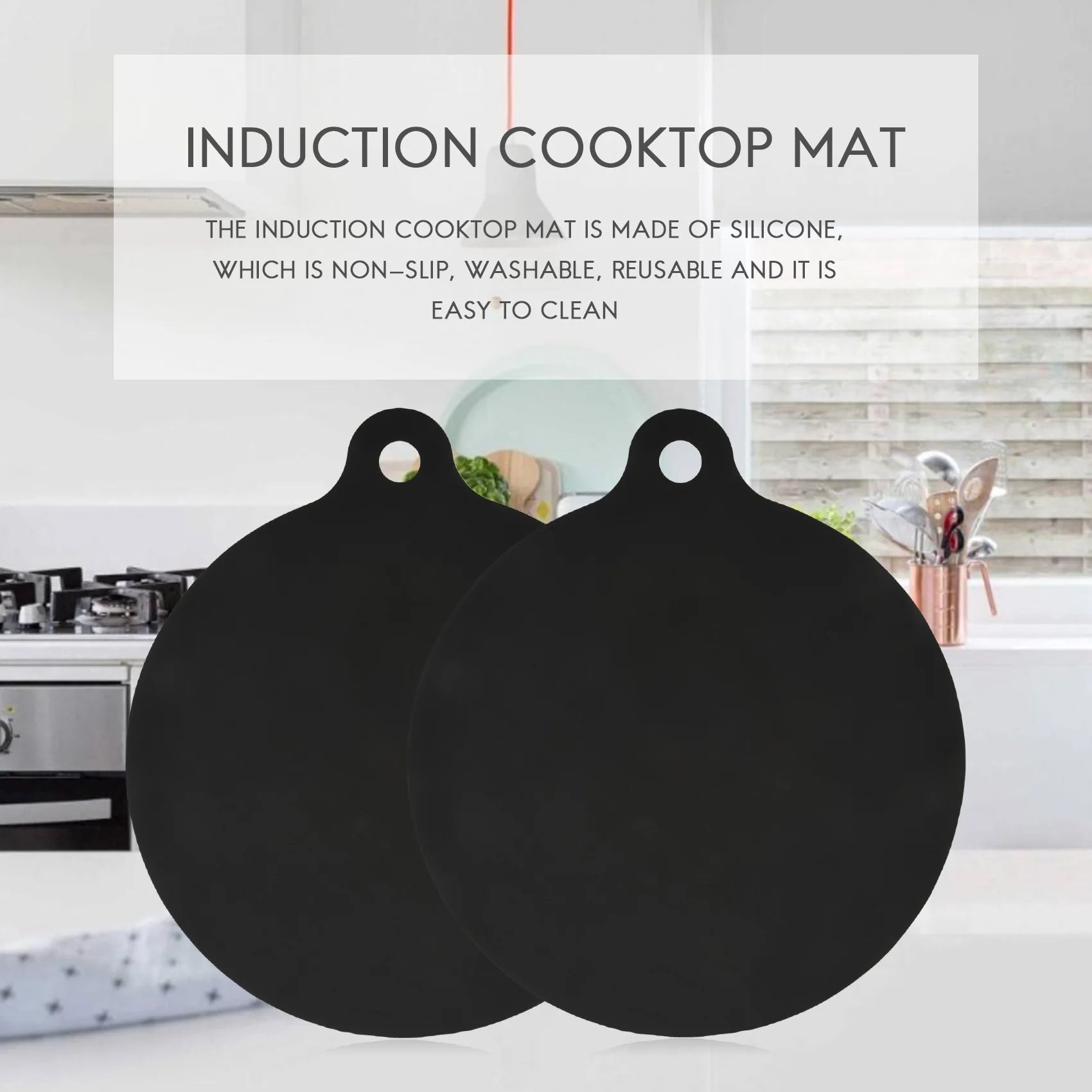 Induction Cooktop Mat Protector Nonslip Silicone Heat Insulation Pad (6 Piece set) beunik