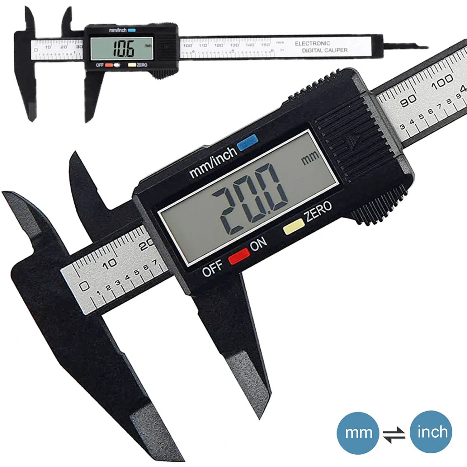 Smart 150mm 100mm Electronic Digital Caliper Carbon Fiber Dial Vernier Caliper Gauge Measuring Tool Digital Ruler beunik