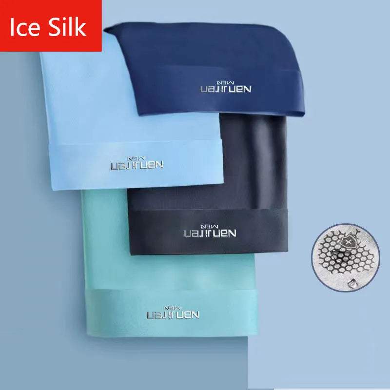 4pcs Boxer Shorts Men's Ice Silk Underwear Cool Underpants beunik