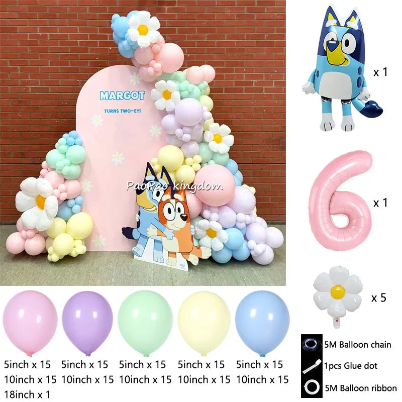 Bluey Bingo Foil Balloons Arch Garland Kit