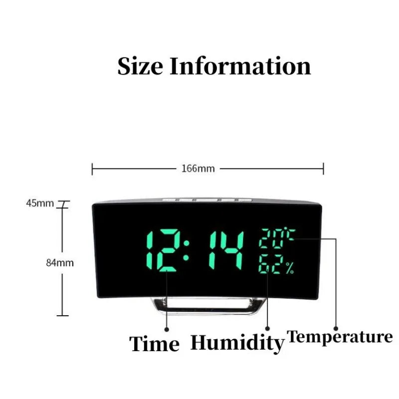 Curved Screen Digital Alarm Clock beunik