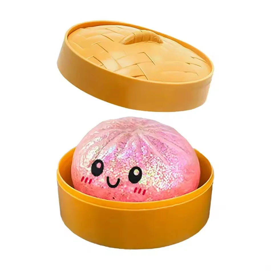 Dumpling Squishy & Bamboo Steamer Set