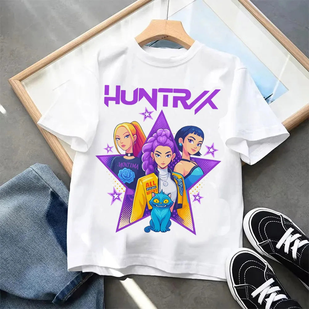 Kpop Demon Hunters Children's Clothing Short Sleeve T-shirt beunik