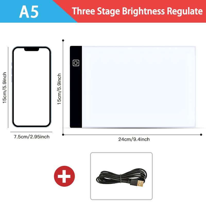 Drawing Copy Pad Board Level Dimmable Led Children's Toy Painting Educational (A3/A4/A5) beunik