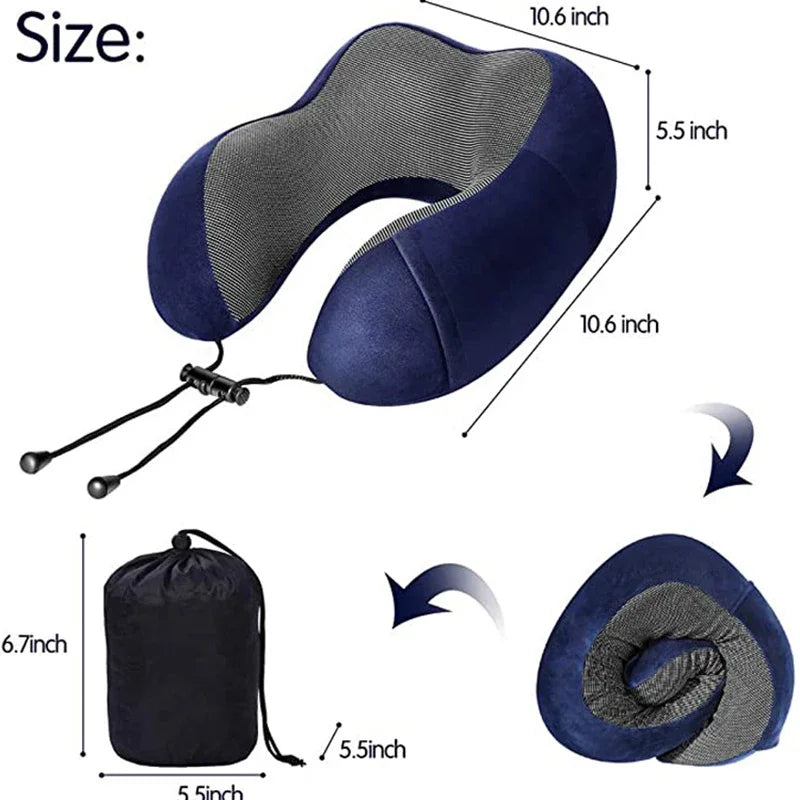 U-Shape Travel Pillow Pure Memory Foam Neck Pillow beunik