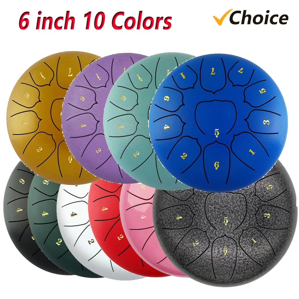 Steel Tongue Drum 11 Notes Handpan Drum with Drum Mallet Finger Picks Percussion for Meditation Yoga beunik