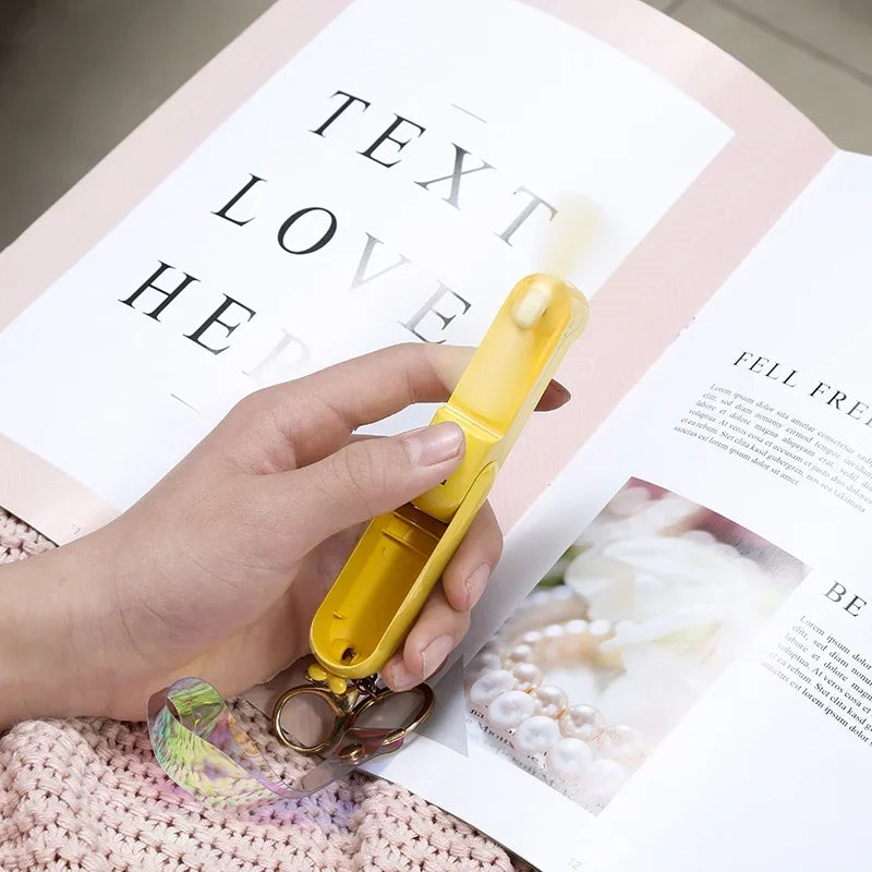 Cute Mini Fan Kipas Portable Hand Fold USB Chargable beunik