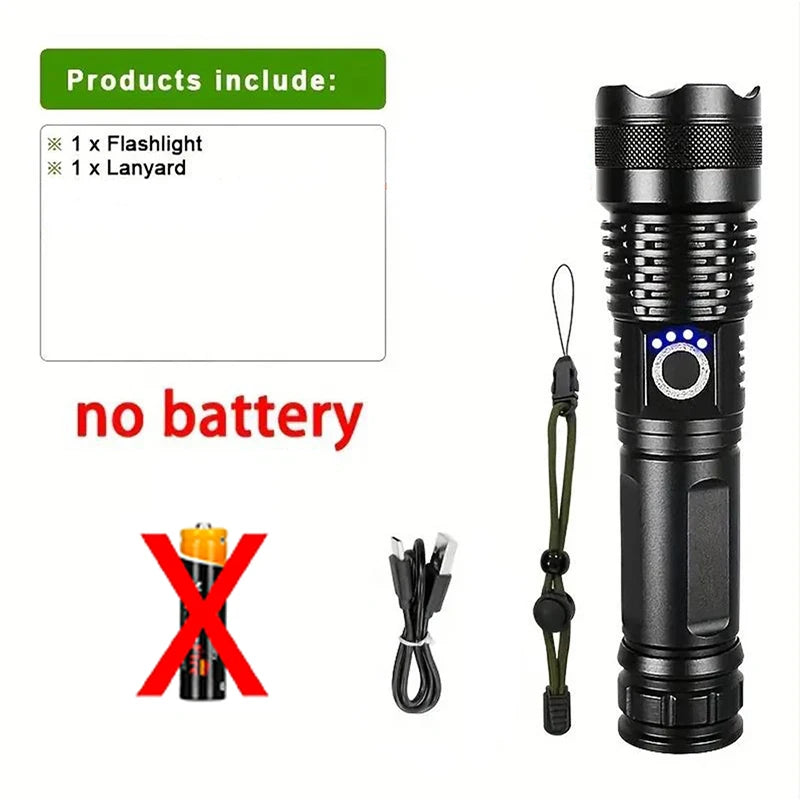 Outdoor High Power LED Flashlight Rechargeable Torch Tactical Lantern beunik