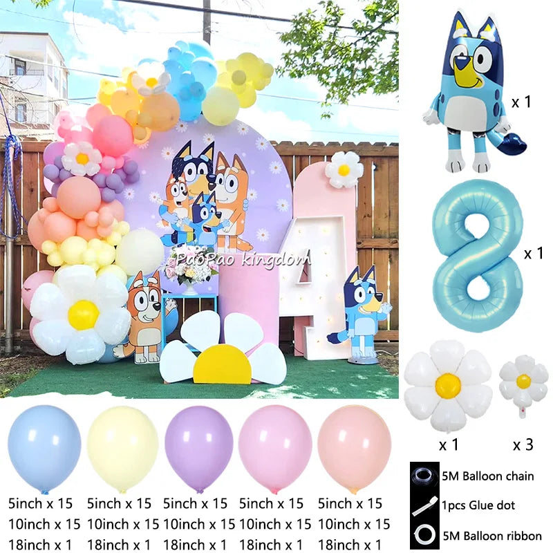 Bluey & Bingo Balloon Garland Arch Kit – Foil & Latex Birthday Party Décor