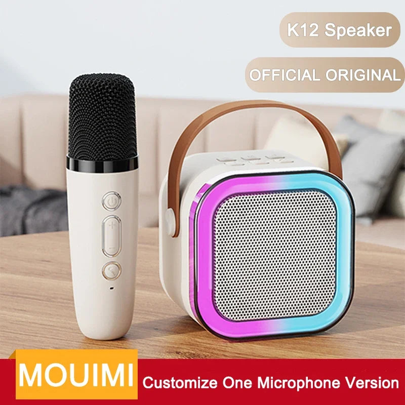 Karaoke Machine Portable Bluetooth Speaker With 1-2 Wireless Microphones HiFi Family Kids beunik