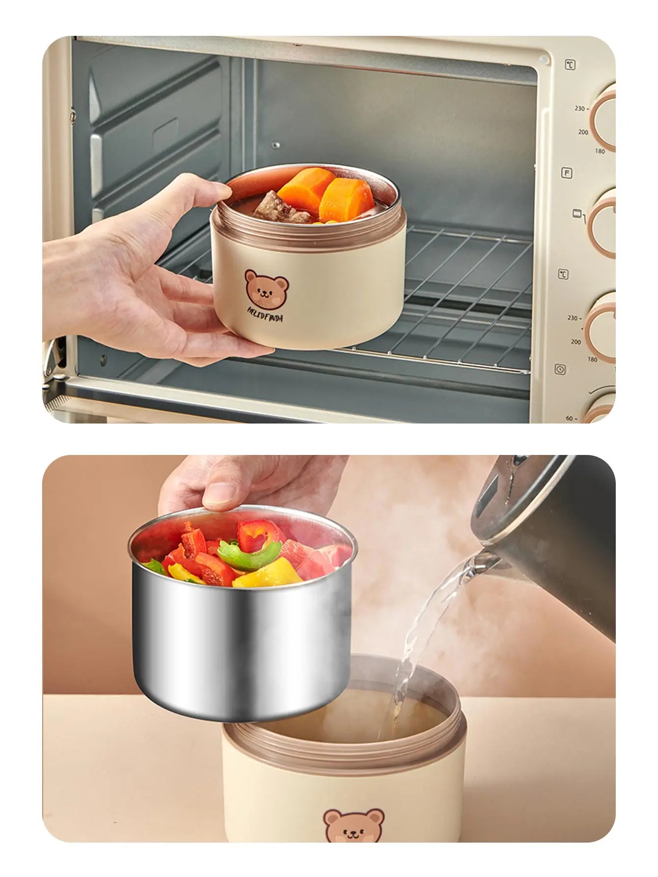 Beunik ThermoBento™ Lunch Box Set – 18/8 Stainless Steel Thermal Food Container with Insulated Bag