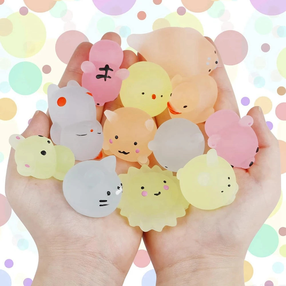 Kids Kawaii Animals Squishies Mochi Squishy Toys Glow in The Dark (12/36PCS) beunik