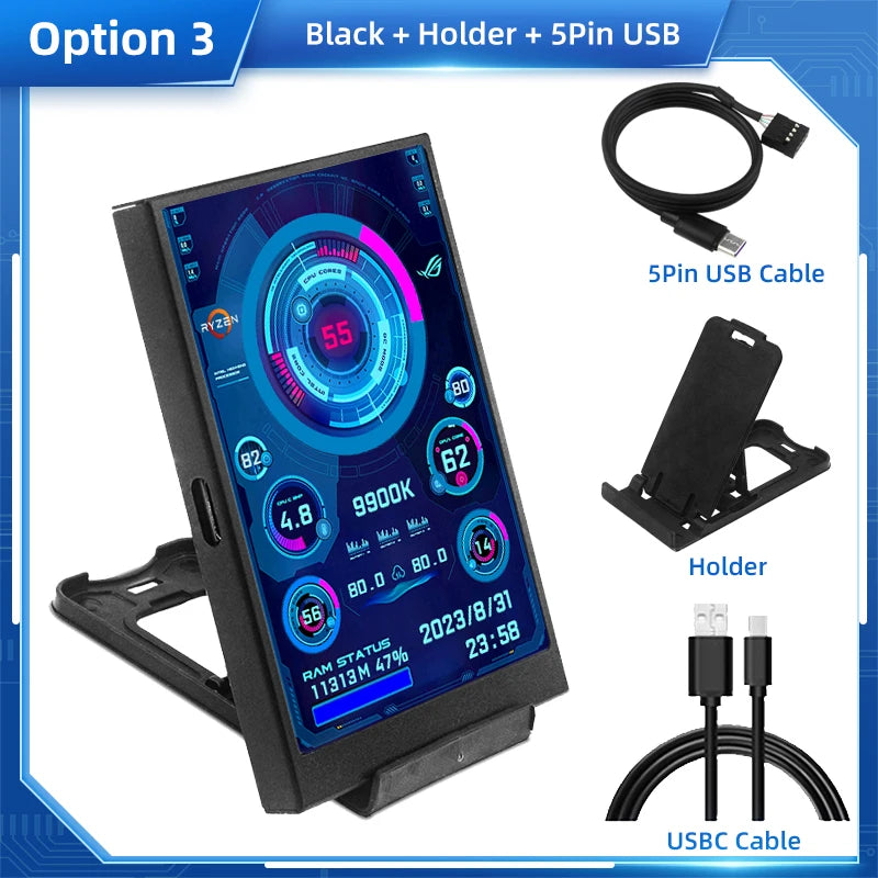 3.5 Inch IPS Type C Secondary Screen for Computer Stats beunik