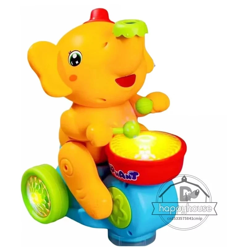 Musical Walking Elephant Drummer Toys for Kids Musical Toy with LED Light Music Sensory Learning Educational Toys beunik