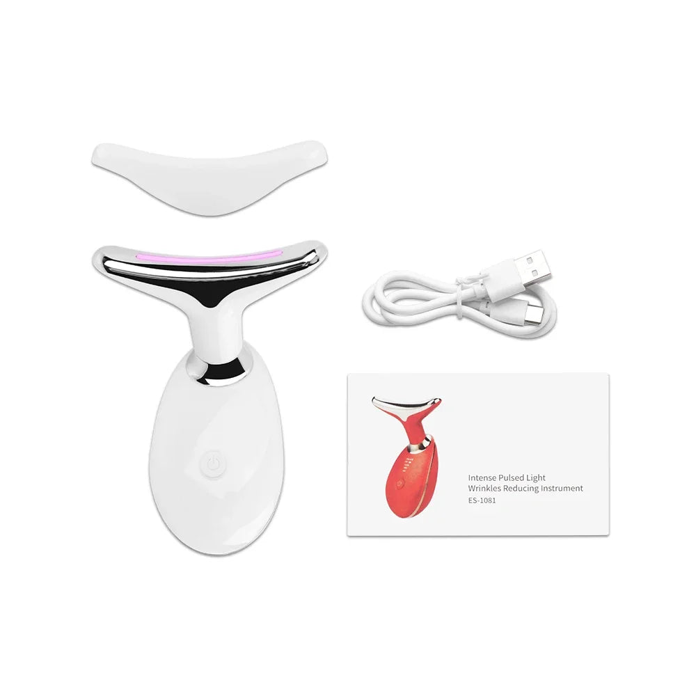 EMS Facial Massager LED Light Therapy Skin Rejuvenation Tightening Anti Wrinkle USB beunik