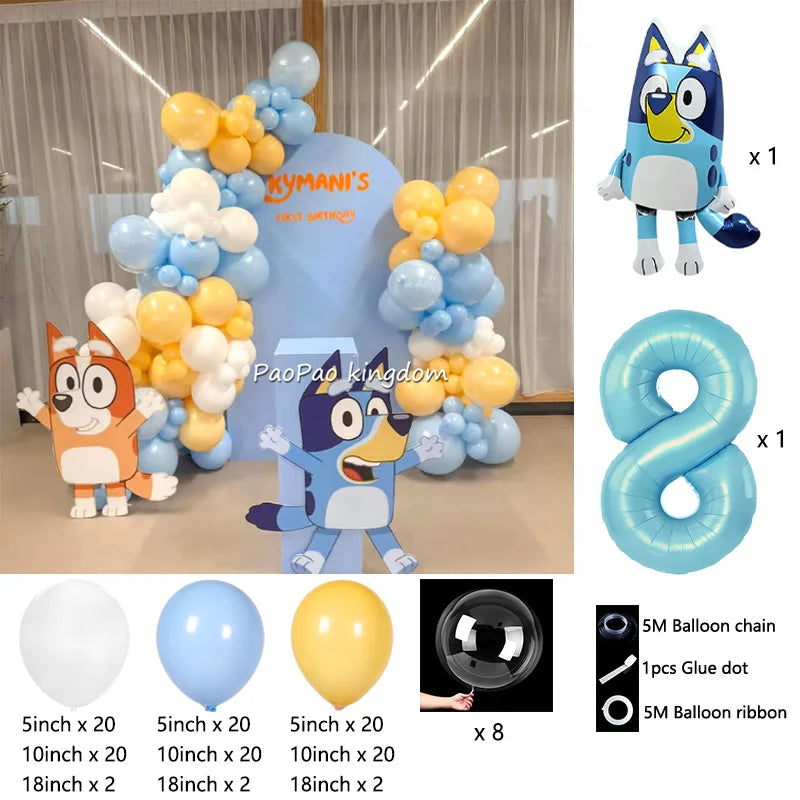 Bluey Bingo Foil Balloons Arch Garland Kit Latex Balloons