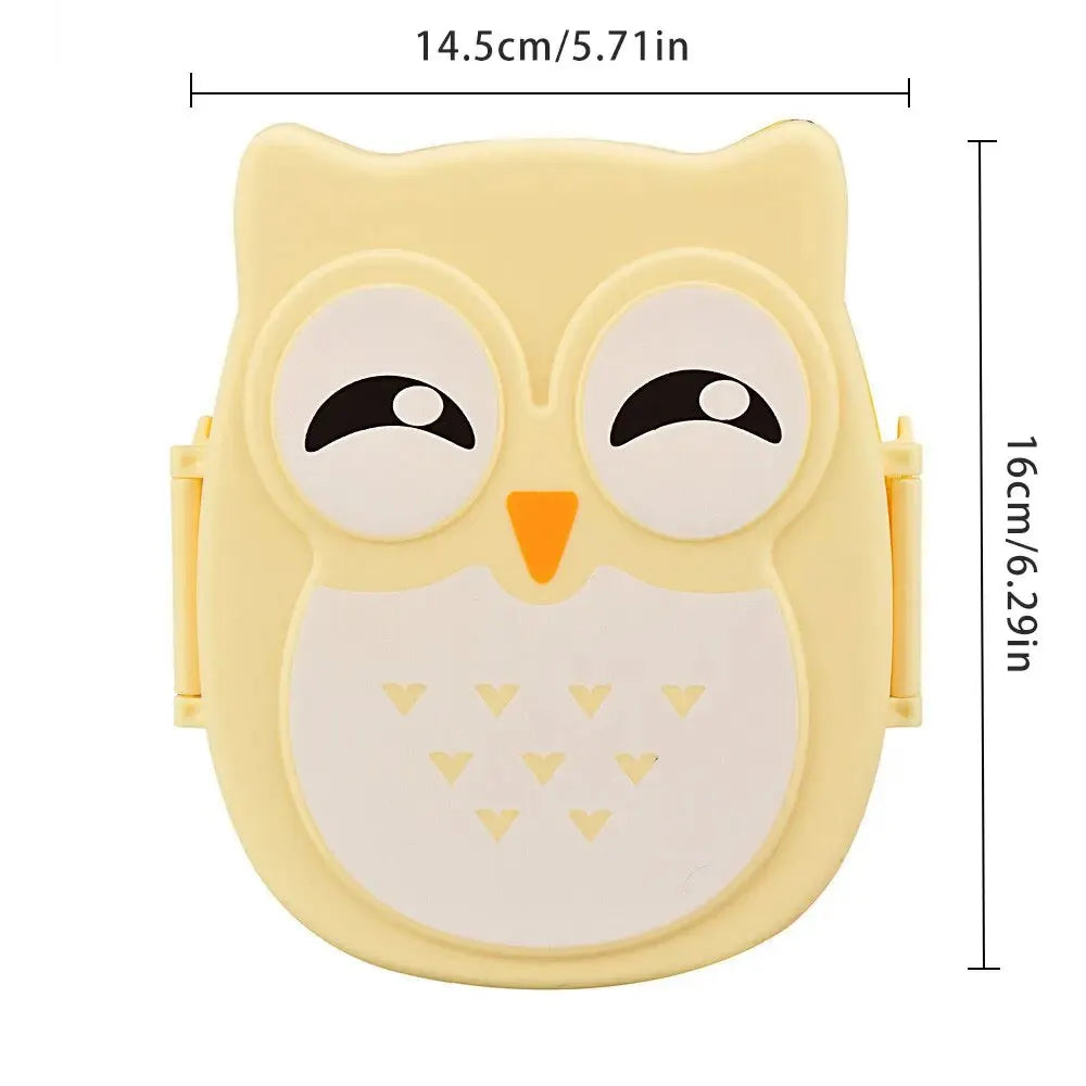 Baby Owl Portable Plastic Children Students Lunch Box Bento Box beunik