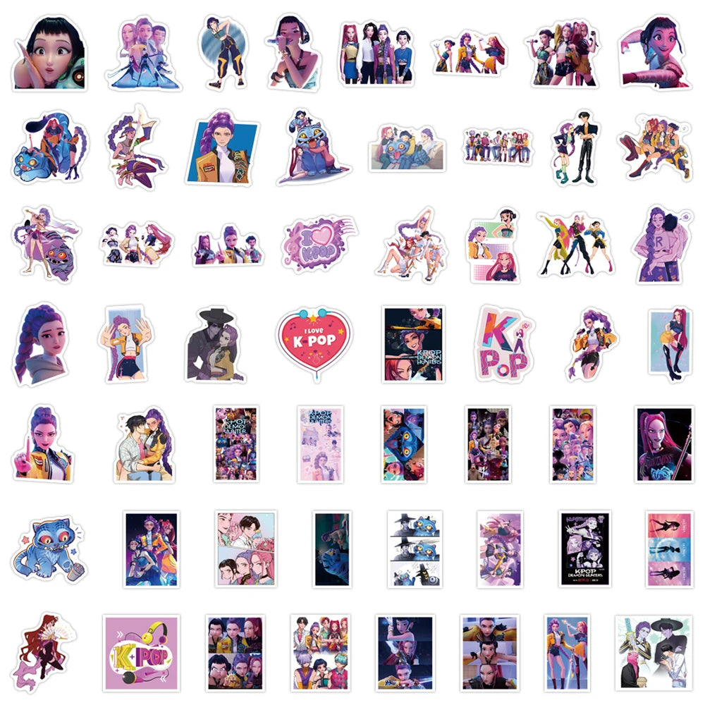 KPop Demon Hunters Stickers Anime (55Pcs) beunik