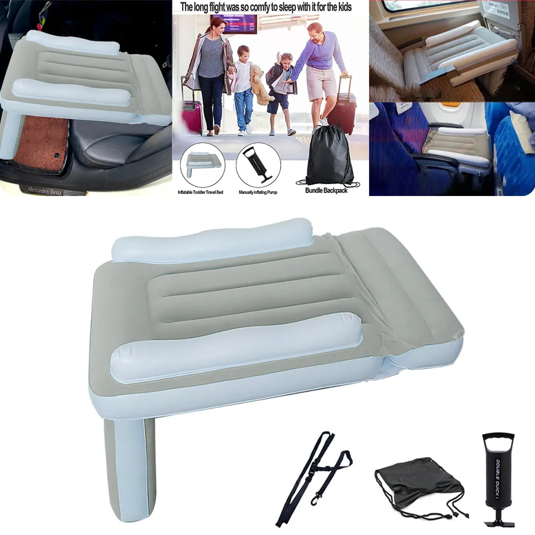 Inflatable Baby Airplane Mattress Travel Bed beunik