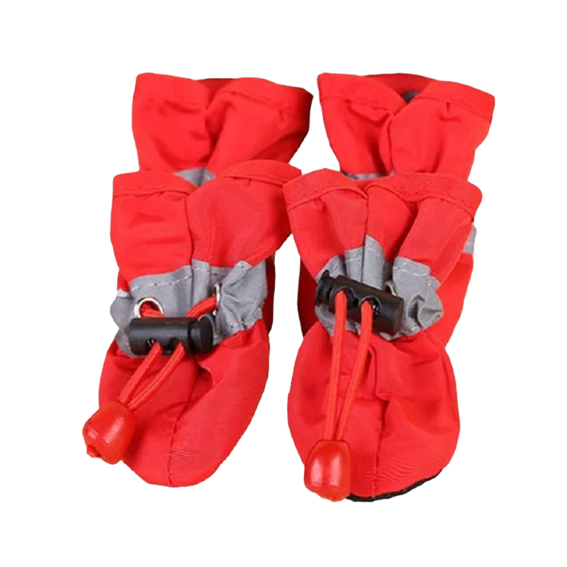 Waterproof Pet Dog Shoes Anti-slip Rain Boots Footwear for Small Cats Dogs Puppy 4 Piece Set beunik