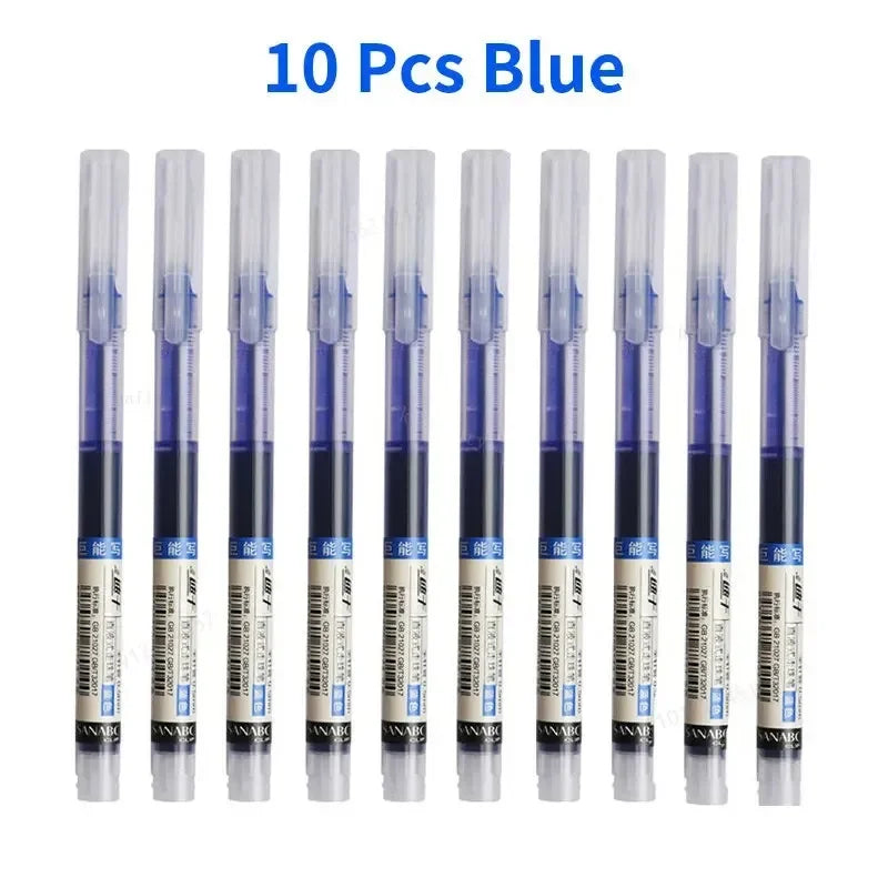 High Quality Needle Type Gel Pens Straight Liquid Ballpoint Pen (10Pcs/set) beunik