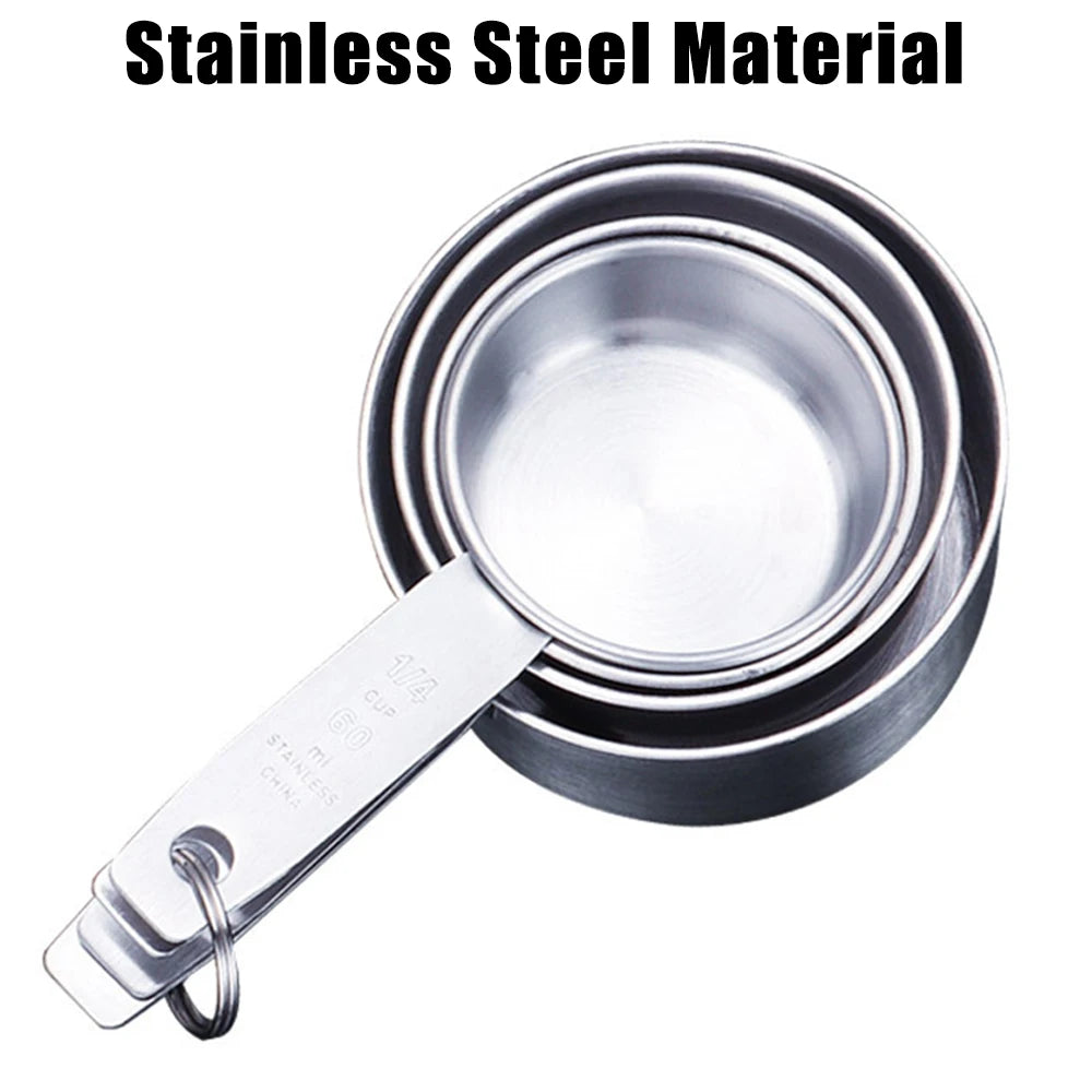 Stainless Steel Measuring Cups and Spoons Set