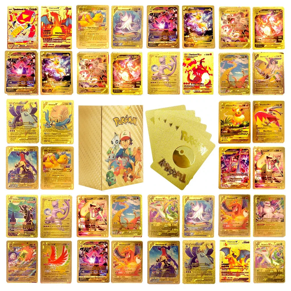 Pokemon Gold Foil Card VMAX GX Cards beunik