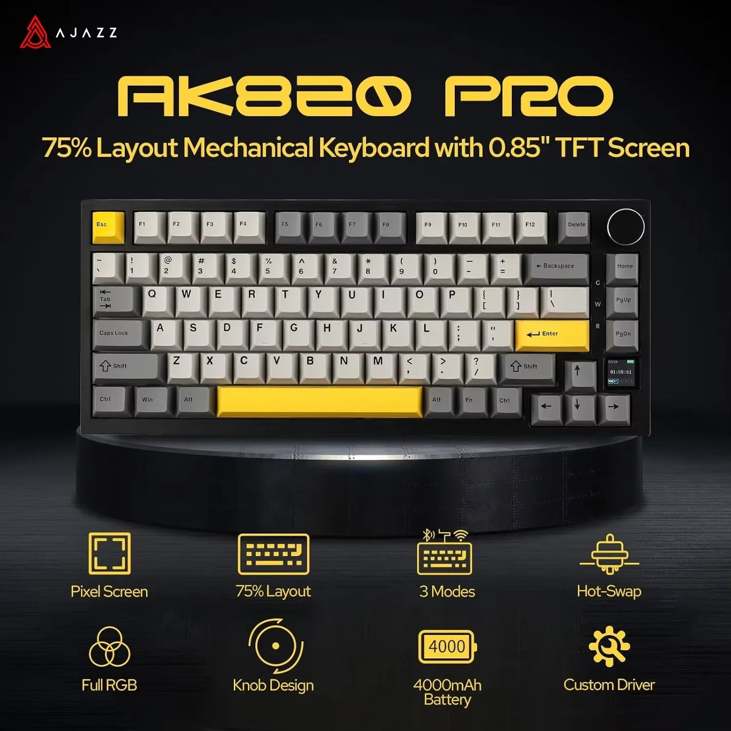 Ajazz AK820 Pro Gaming Mechanical Keyboard beunik