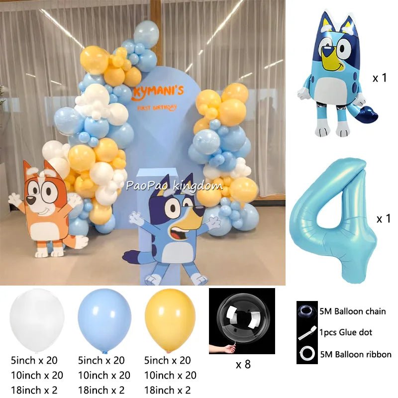 Bluey Bingo Foil Balloons Arch Garland Kit Latex Balloons