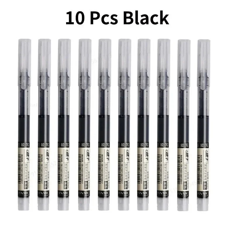 High Quality Needle Type Gel Pens Straight Liquid Ballpoint Pen (10Pcs/set) beunik
