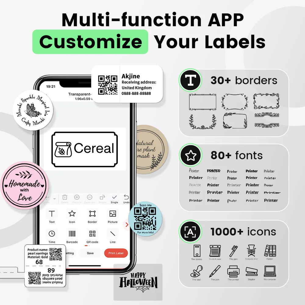 M108 Bluetooth Label Maker – Wireless Thermal Printer