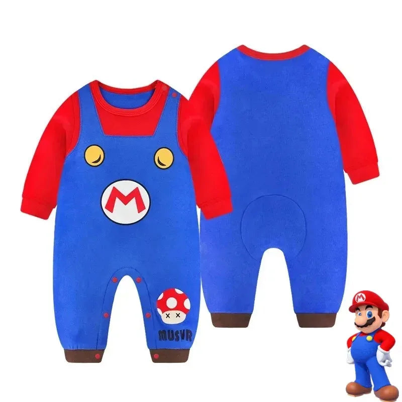 Mini Mario - Baby Romper – Cute Autumn/Winter Cosplay Jumpsuit for Newborns & Toddlers