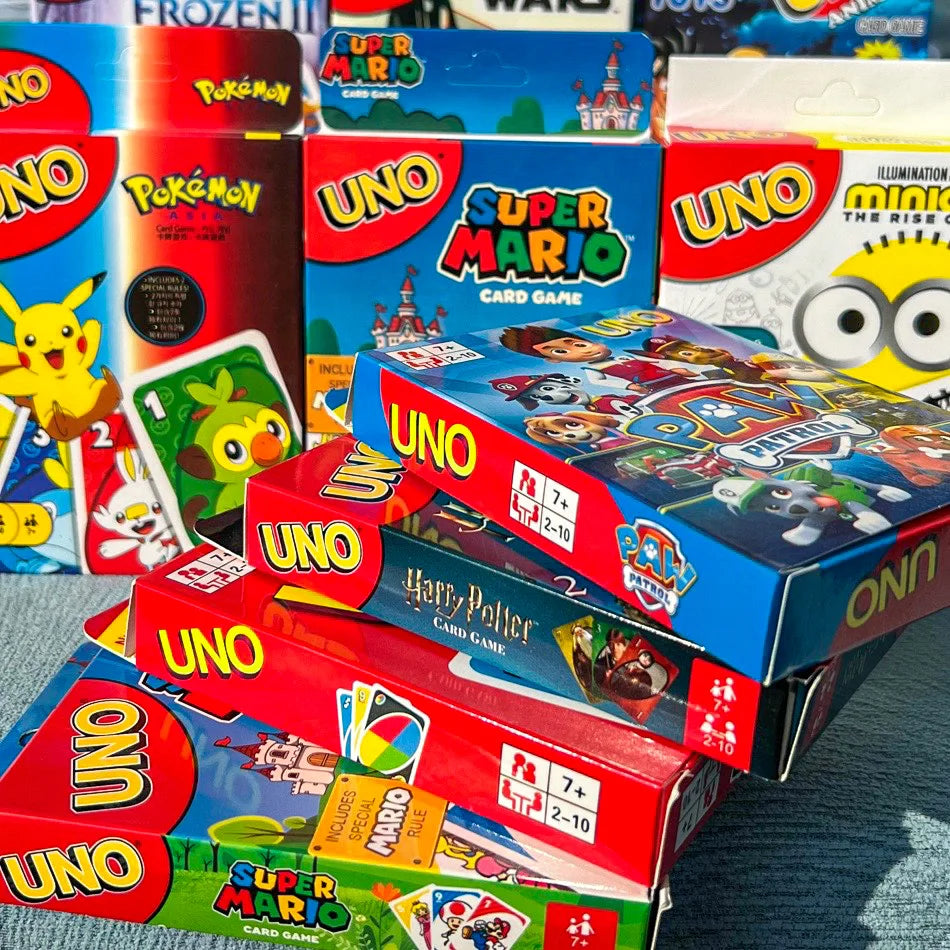 UNO FLIP! Pokemon  minecraft paw star wars mario harry potter minions barbie avengers one piece Board Game Anime Cartoon beunik