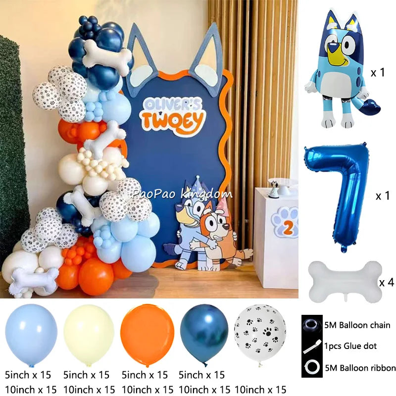 Bluey Bingo Foil Balloons Arch Garland Kit Latex Balloons