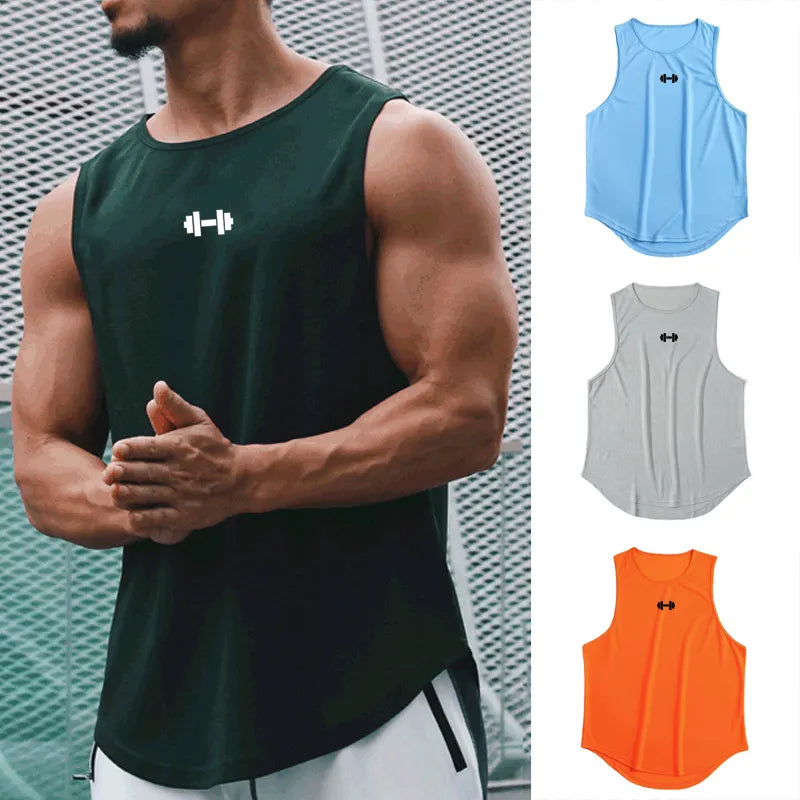 Summer Tank Top Mens Gym Fitness