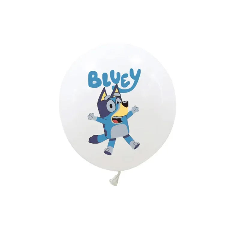 Bluey Dog Latex Balloons Set (10pcs, 12inch)