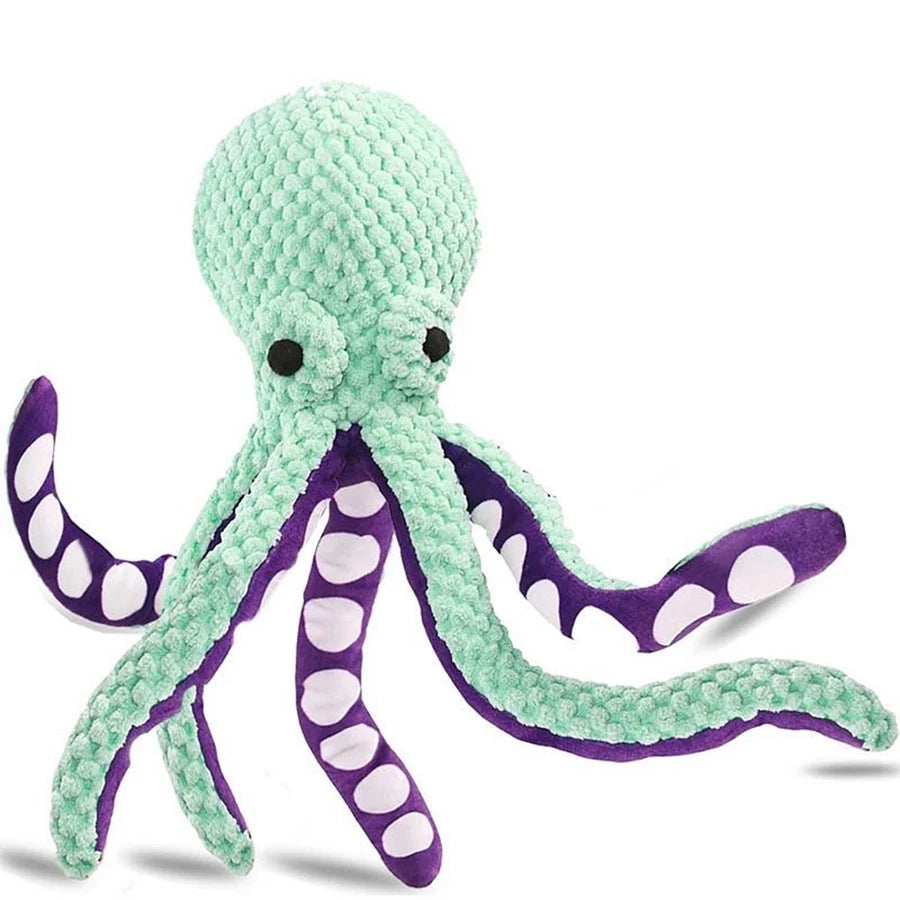 Dog pet plush octopus toy interactive sound beunik