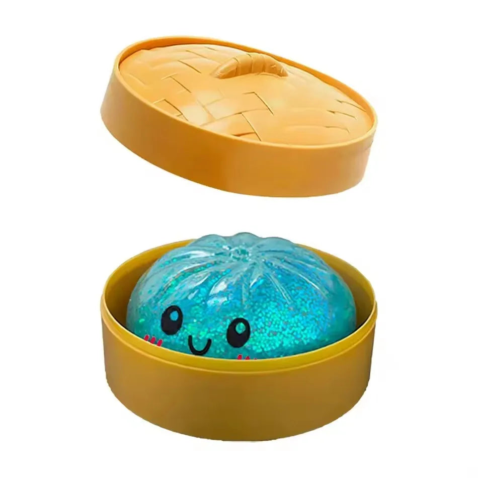 Dumpling Squishy & Bamboo Steamer Set