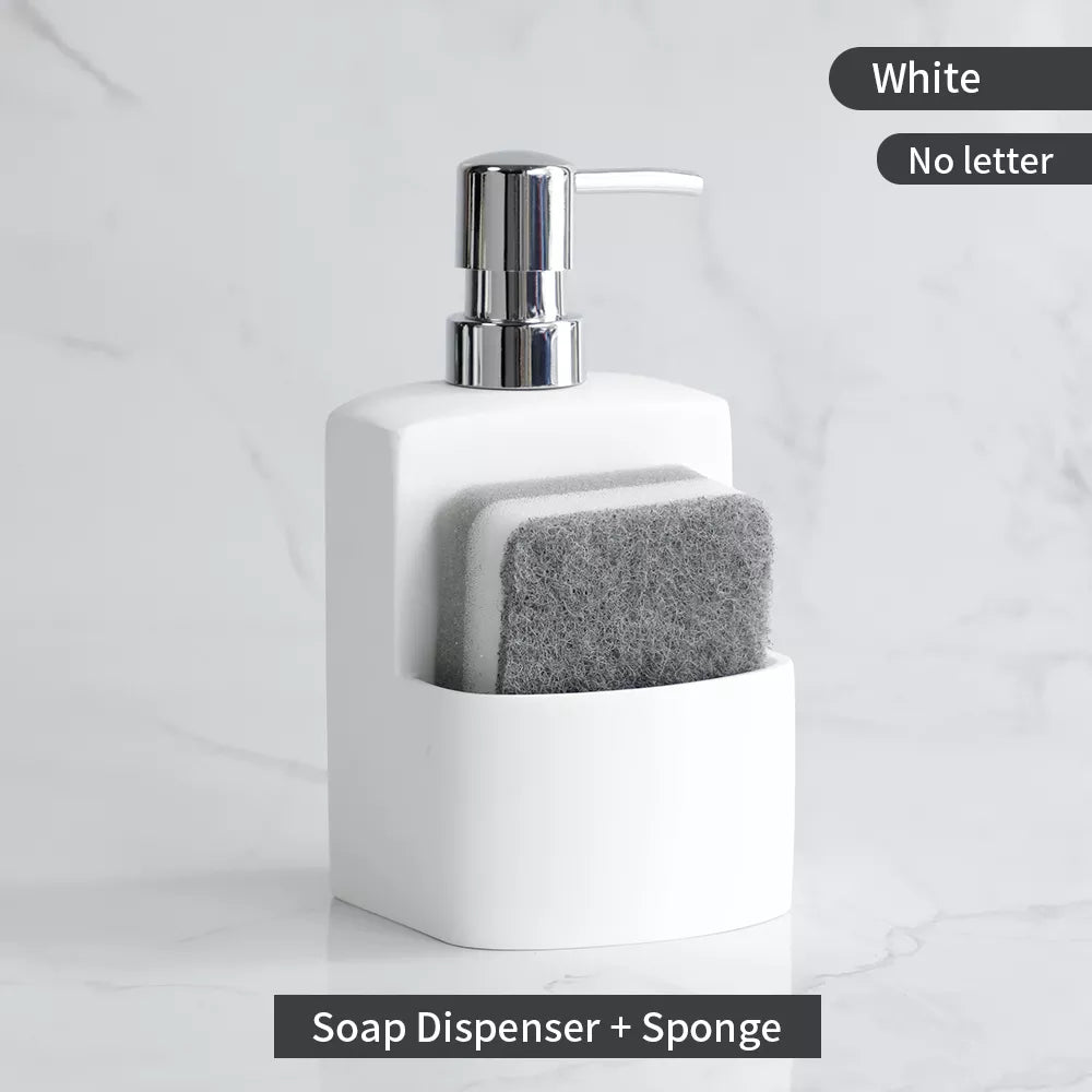 Liquid Hand Soap Dispenser Pump Bottle Caddy with Storage Compartment