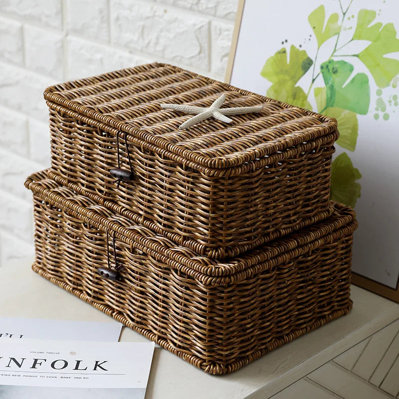 Household Storage Basket Storage Box with Dustproof Lid beunik