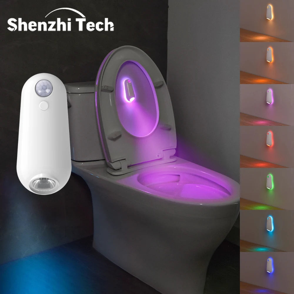 LED Smart Motion Sensor Toilet Seat Night Light USB rechargeable