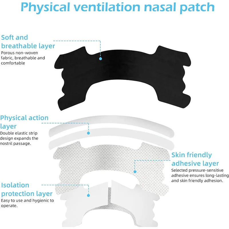 Black Nose Strips Extra Strength Nasal Strips Better Sleeping Non-Invasive beunik