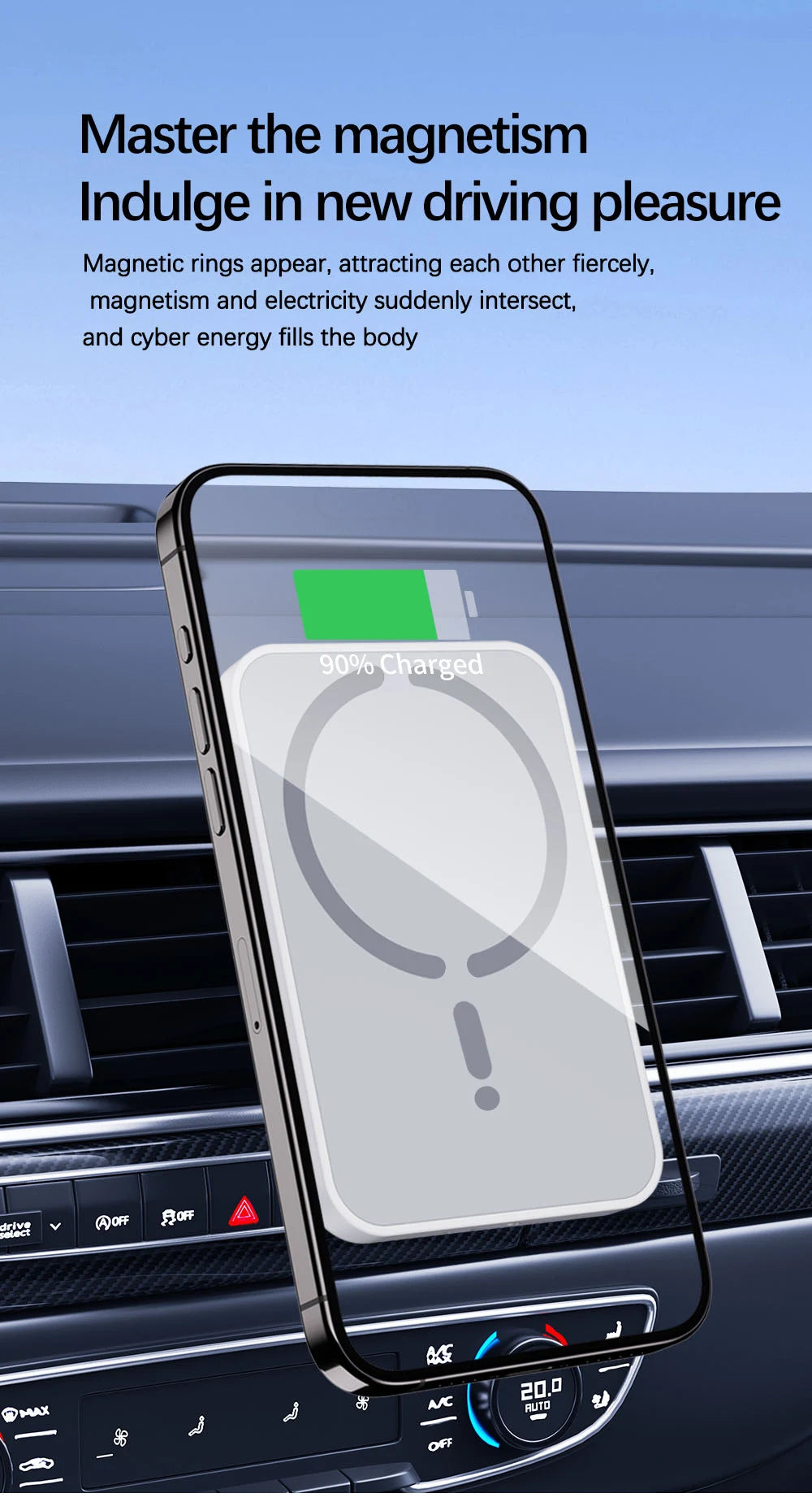 Magnetic Car Fast Charge Wireless Charger (15W) beunik