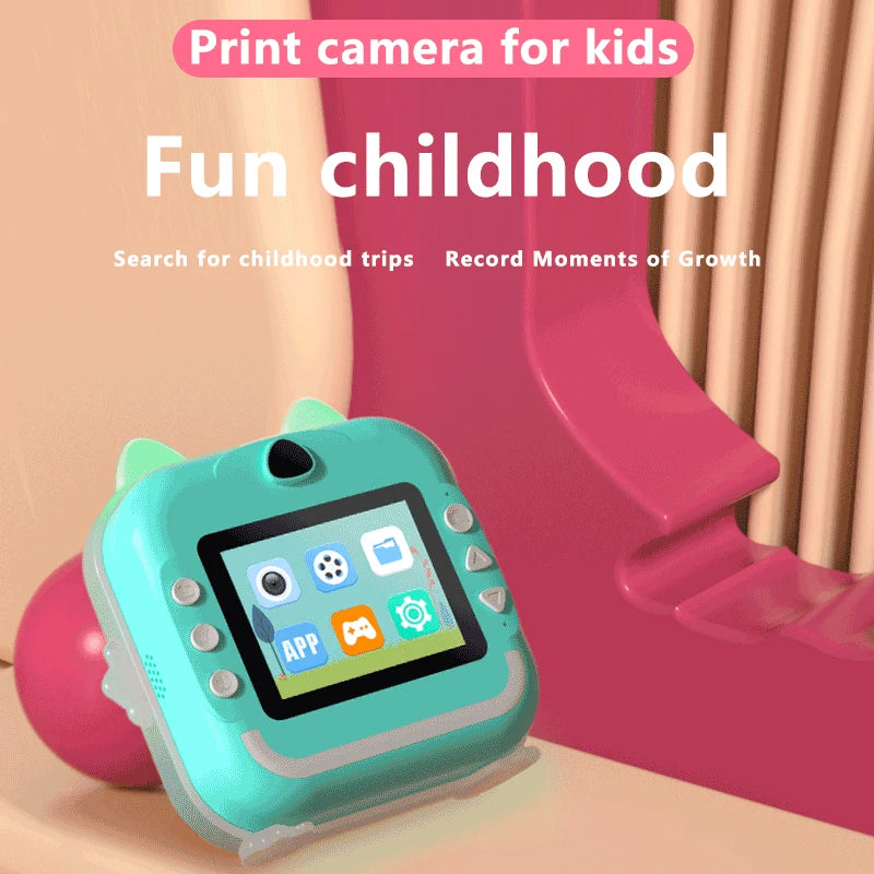 Children Digital HD Camera Toys Instant Print for Kids With 32G Memory Card beunik