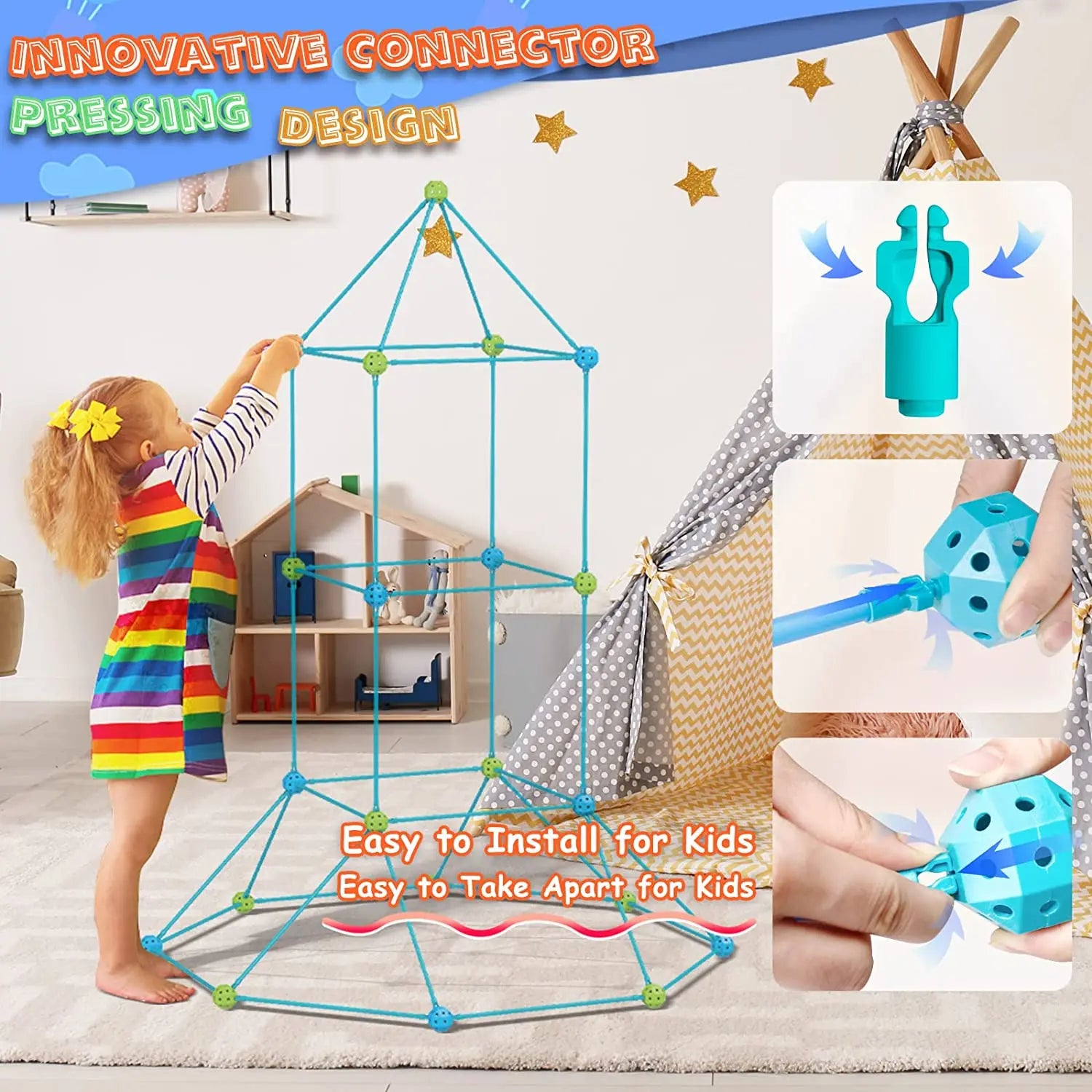 Children's DIY building Castle Beading Tent Toy Large Building Blocks beunik