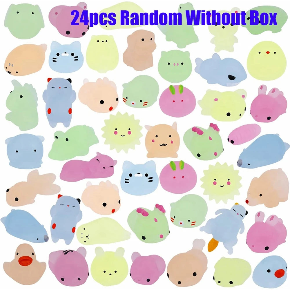 Kids Kawaii Animals Squishies Mochi Squishy Toys Glow in The Dark (12/36PCS) beunik