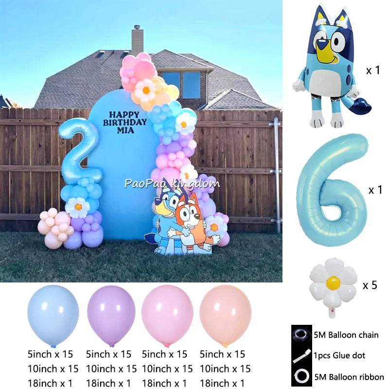 Bluey Bingo Foil Balloons Arch Garland Kit Latex Balloons