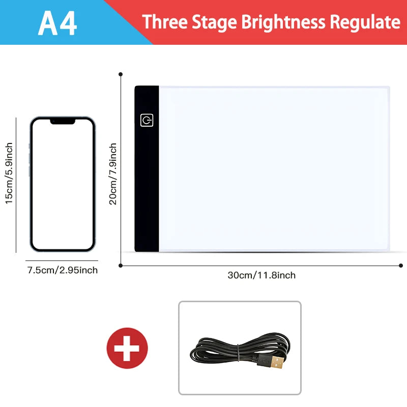 Drawing Copy Pad Board Level Dimmable Led Children's Toy Painting Educational (A3/A4/A5) beunik