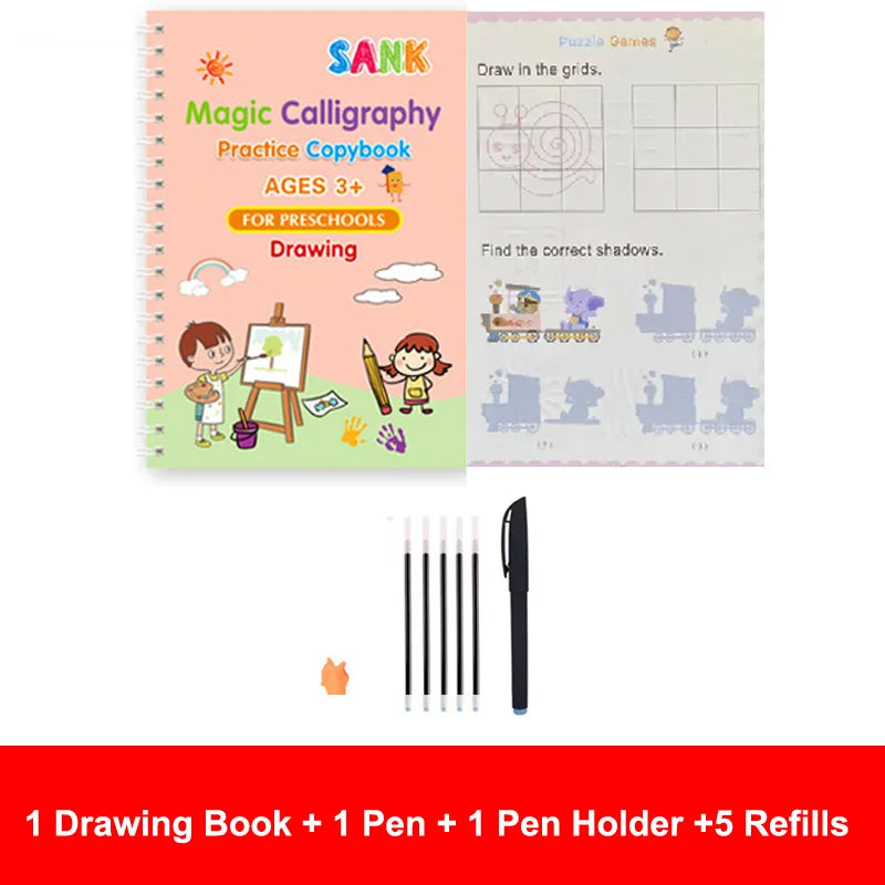 Sank Magic Practice Copybook Pen Preschools Kids Calligraphy (4pcs) beunik