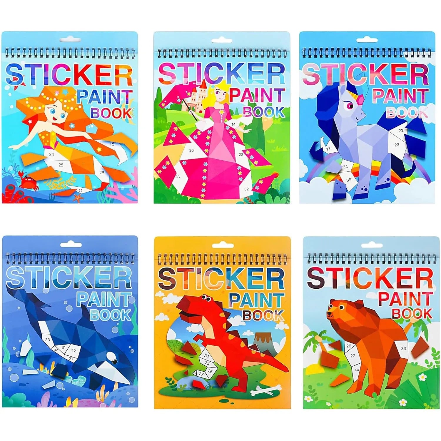 Sticker Book Crafts for Kids Ages 4-8, Sticker by Number for brain games beunik